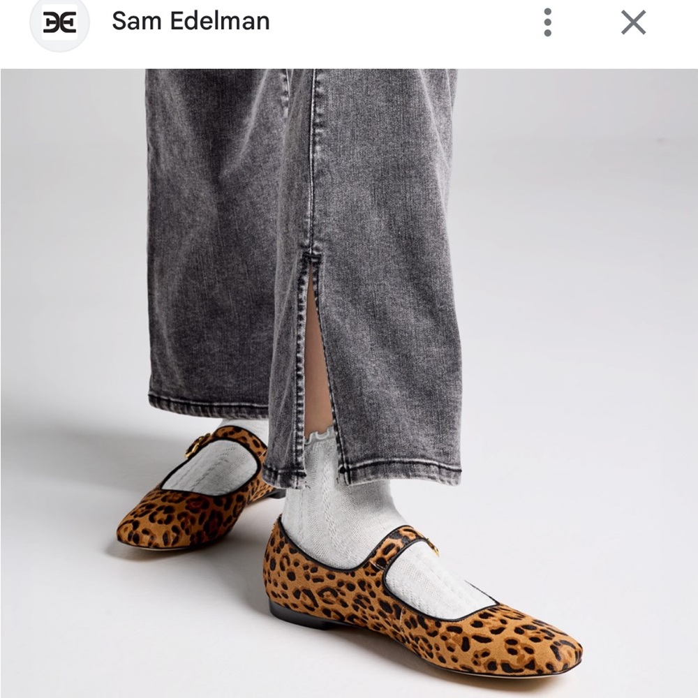 Sam Edelman Leopard Print Mary Jane Flats - Brown & Black - Picture 3 of 16